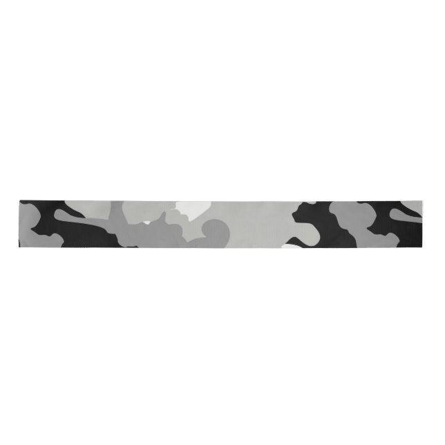 Black & Grey Camo  Satin Ribbon (Front)