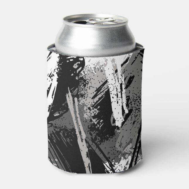 Black Grey Camouflage  Can Cooler (Can Front)