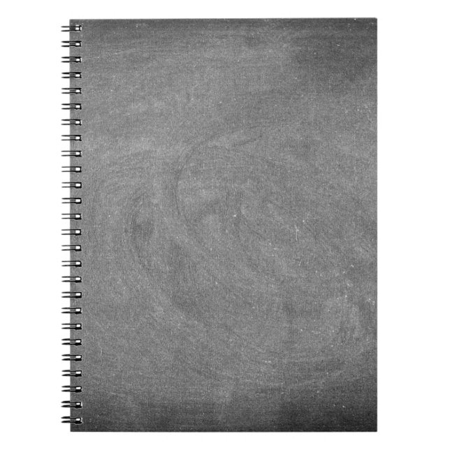 Black Grey Chalkboard Blackboard Background Notebook (Front)
