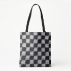 Black Grey Chessboard Square Artisan Crochet Print