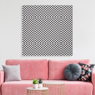 Black/Grey Chevron Stretched Canvas Print