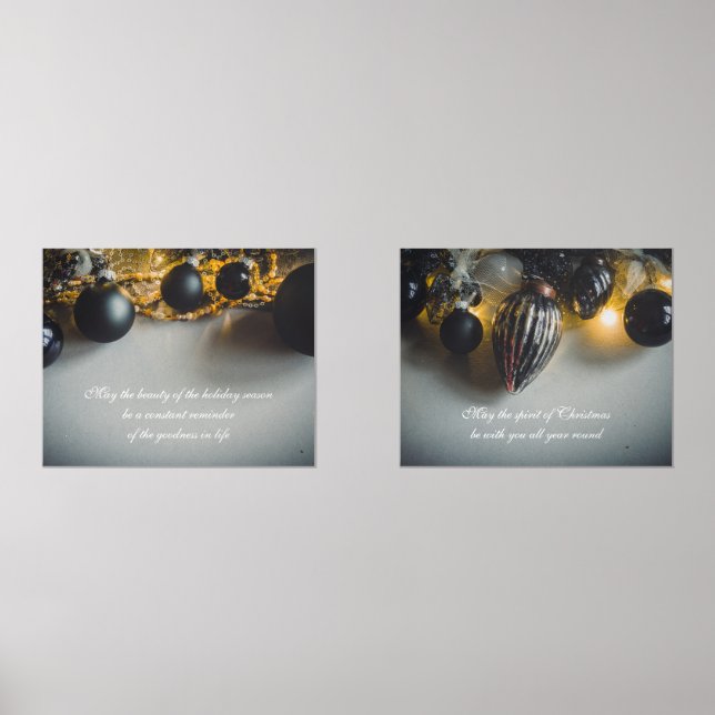 Black Grey Christmas Ornaments with Garlands (Front)