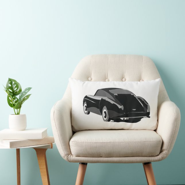 Black Grey Classic Car Lumbar Pillow (Chair)