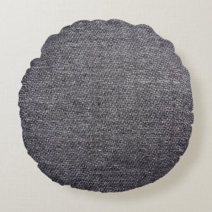 black grey cloth round pillow