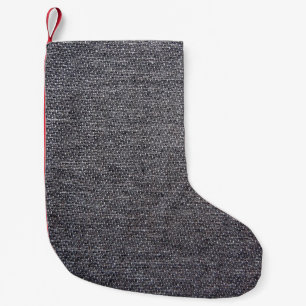 black grey cloth small christmas stocking