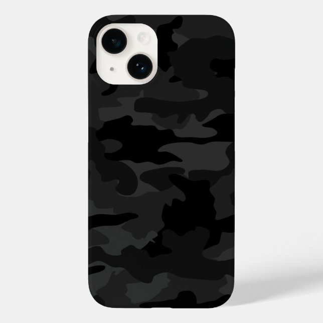 Black & Grey Cool Camo Camouflage Pattern Durable Case-Mate iPhone Case (Back)
