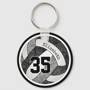 black grey custom girls volleyball team colours keychain