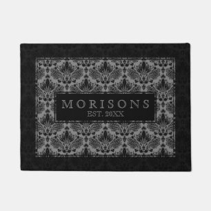 Black & Grey Damasks & Frame Doormat