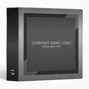 Black & Grey Geometric Metallic Design Binder