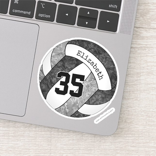 black grey girls' volleyball w player name number (Detail)