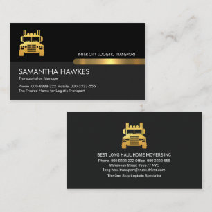 Black Grey Gold Trucker Layers Business Card