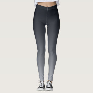 Black grey gradient . Ombre . Leggings