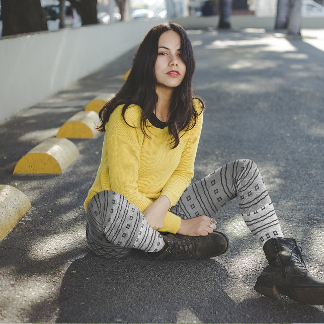 Black Grey Gradient Pattern  Leggings (Creator Uploaded)