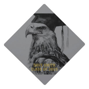 Black Grey Graduation Cap Topper   Eagle