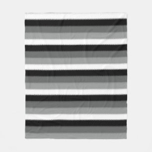 Black Grey Grey Ash white Stripe Fleece Blanket