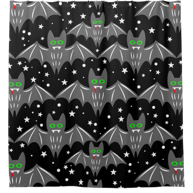 black grey grey halloween vampire bat fangs creepy (Front)