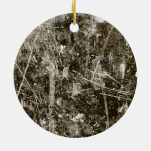 Black grey grunge digital graphic art design ceramic ornament