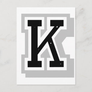 black grey letter K Postcard