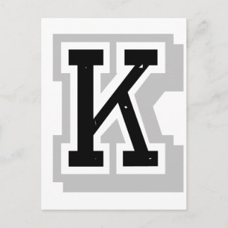 black grey letter K Postcard