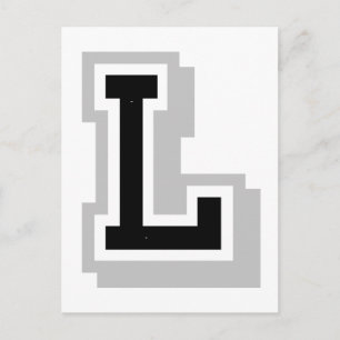 black grey letter L Postcard