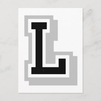 black grey letter L Postcard