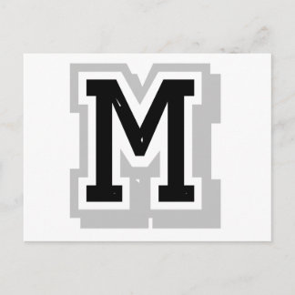 black grey letter M Postcard