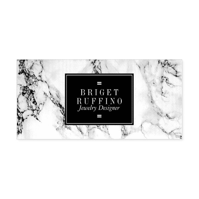 Black & Grey Marble Jewellery Designer Self-inking Stamp (Design)