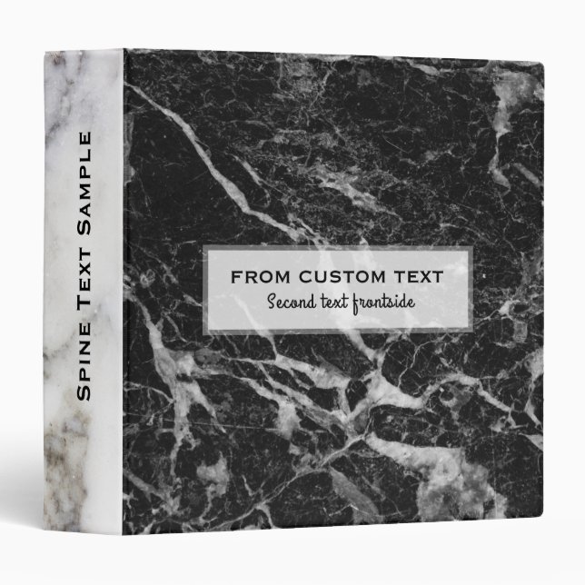 Black & Grey Marble Stone Binder (Front/Spine)