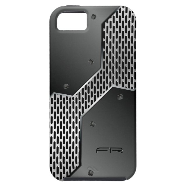 Black & Grey Metallic Print Case-Mate iPhone Case (Back)