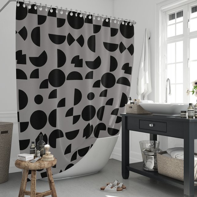 Black Grey Modern Elegant Geometric Tribal (Black Grey Modern Elegant Geometric Tribal Shower Curtain)