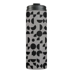 Black Grey Modern Elegant Geometric Tribal Thermal Tumbler