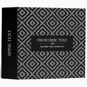 Black & Grey Modern Geometric Pattern Binder