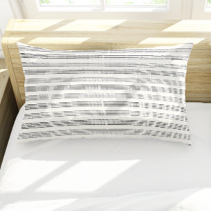 Black Grey Modern Minimalist Stripe Boho  Pillowcase