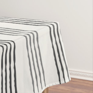 Black Grey Modern Minimalist Stripe Boho  Tablecloth