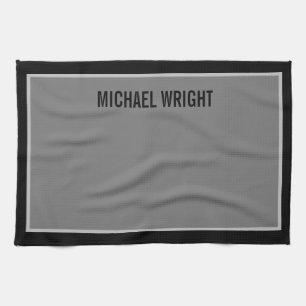 Black Grey Modern Plain Simple Minimalist Kitchen Towel