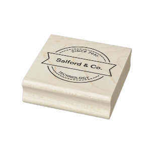 Black & Grey Modern Technology Circle Logo Rubber Stamp