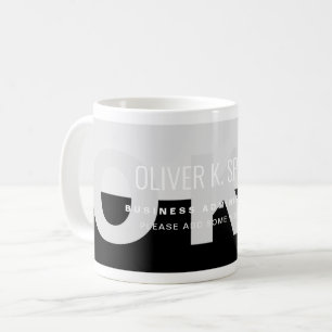 Black Grey moderne Nom professionnel Café Mug