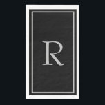 Black Grey Monogram Initials Custom Name Colour Napkin<br><div class="desc">Designed with text template for monogrammed initial which you can customize!</div>