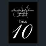 Black Grey Monogram Wedding Table Number Card<br><div class="desc">Black and White Wedding Table Number Cards with custom tray monogram. Design by Elke Clarke ©2008. Customize with your bride and groom names, newly weds last name, monogram initial and wedding date. Order one per table with each table number but still receive the bulk discount for total number ordered. Other...</div>