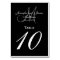 Black Grey Monogram Wedding Table Number Card