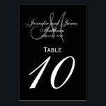 Black Grey Monogram Wedding Table Number Card<br><div class="desc">Black and White Wedding Table Number Cards with custom tray monogram. Design by Elke Clarke ©2008. Customize with your bride and groom names, newly weds last name, monogram initial and wedding date. Order one per table with each table number but still receive the bulk discount for total number ordered. Other...</div>