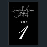 Black Grey Monogram Wedding Table Number Card<br><div class="desc">Black and White Wedding Table Number Cards with custom tray monogram. Design by Elke Clarke ©2008. Customize with your bride and groom names, newly weds last name, monogram initial and wedding date. Order one per table with each table number but still receive the bulk discount for total number ordered. Other...</div>