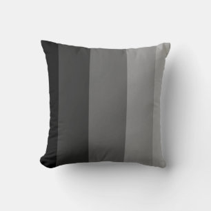 Black grey Ombre Stripe Throw Pillow
