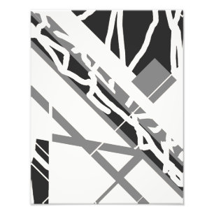 Black Grey on Off-white Diagonal Shapes Photo Print