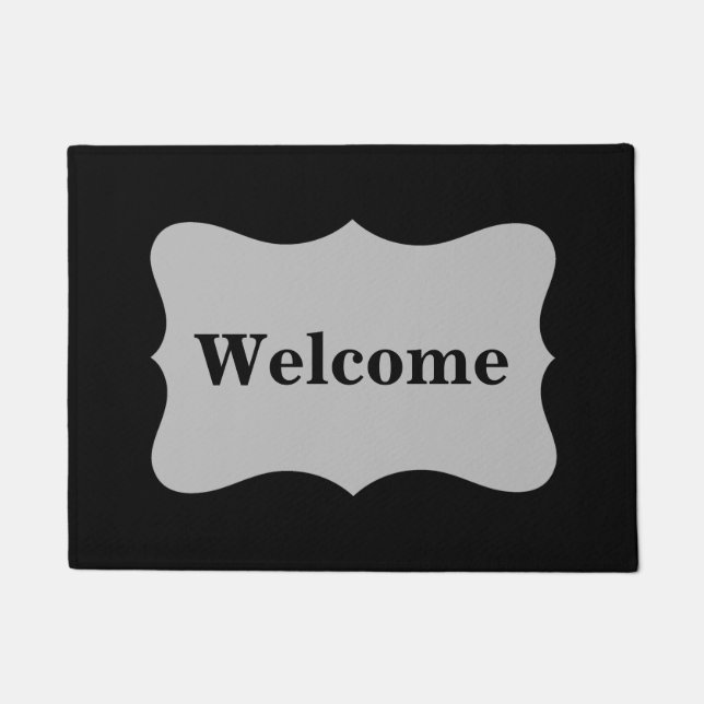 Black Grey or Grey Welcome Custom Doormat (Front)