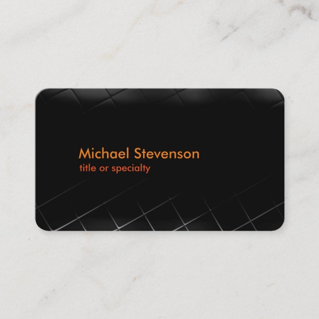 Black Grey Pattern Rounded Standard Business Card (Front)