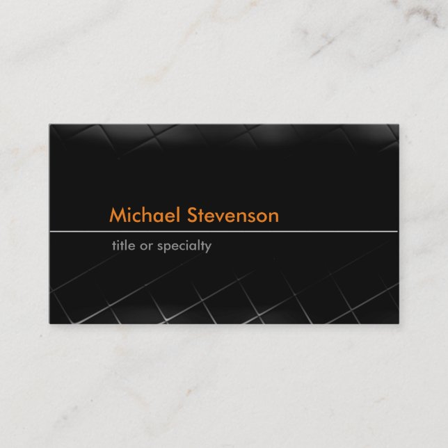 Black Grey Pattern Trendy Standard Business Card (Front)