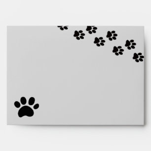 Black/Grey Paw Print - Envelope