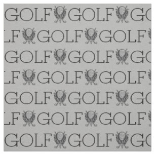 Black Grey Pen and Ink GOLF Ball Tee Clubs Sports Fabric