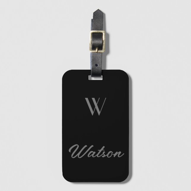  black&grey personalized    luggage tag (Front Vertical)